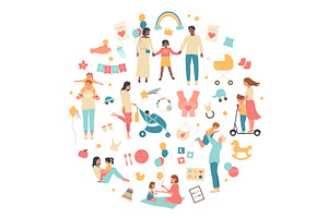 Family activities concept with, an Object Illustration by Flashvector