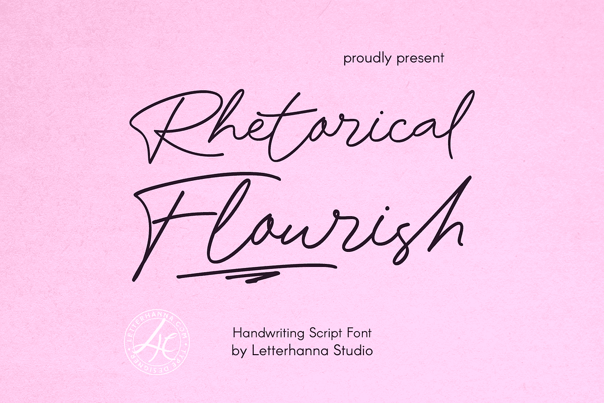 Rhetorical Flourish Font, a Handwritten Font by Letterhanna Studio (Photo 1 of 9)