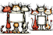 Christmas Whimsical Cats Clipart, an Illustration by Craft Nest (Thumbnail 6 of 10)