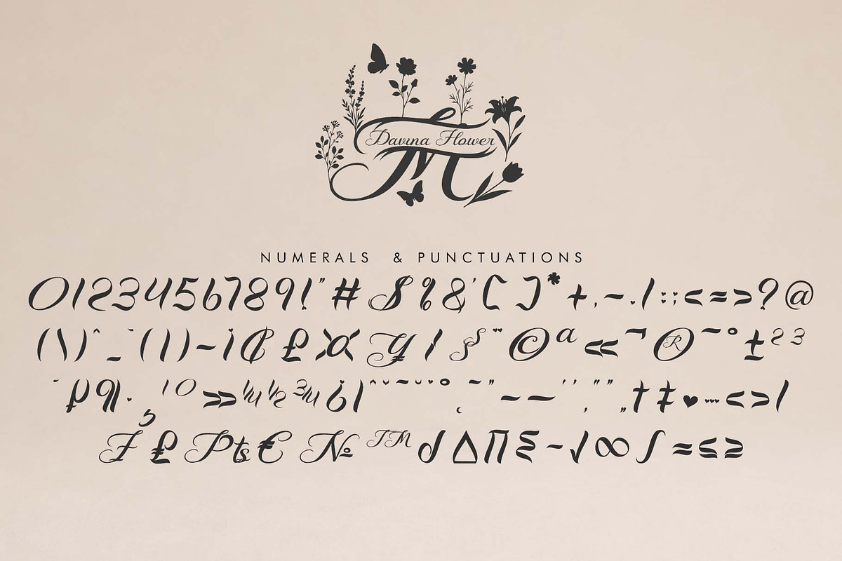 Davina Flower Monogram, a Handwritten Font by Yoga Letter (Photo 7 of 8)