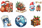 Christmas Travel Clipart, an Illustration by DreamPrint404 (Thumbnail 2 of 5)