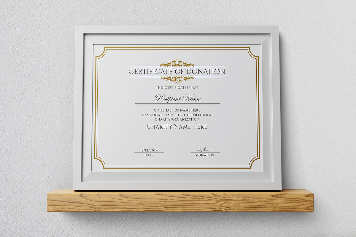 Donation Certificate, a Stationery Template by DesignDevisers (Photo 3 of 10)