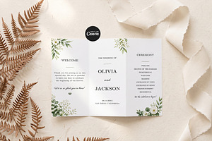Botanical Wedding Program Template, an Invitation Template by Arslan