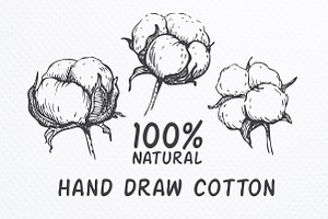 Hand drawn cotton set