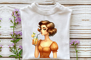 Amber Summer Vintage Woman Clipart, an Illustration by Rose Art (Thumbnail 4 of 7)