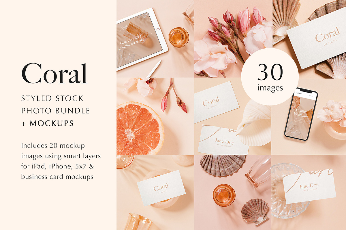 Coral Stock Photo & Mockup Bundle, a Product Mockup by Moyo Studio (Photo 1 of 12)