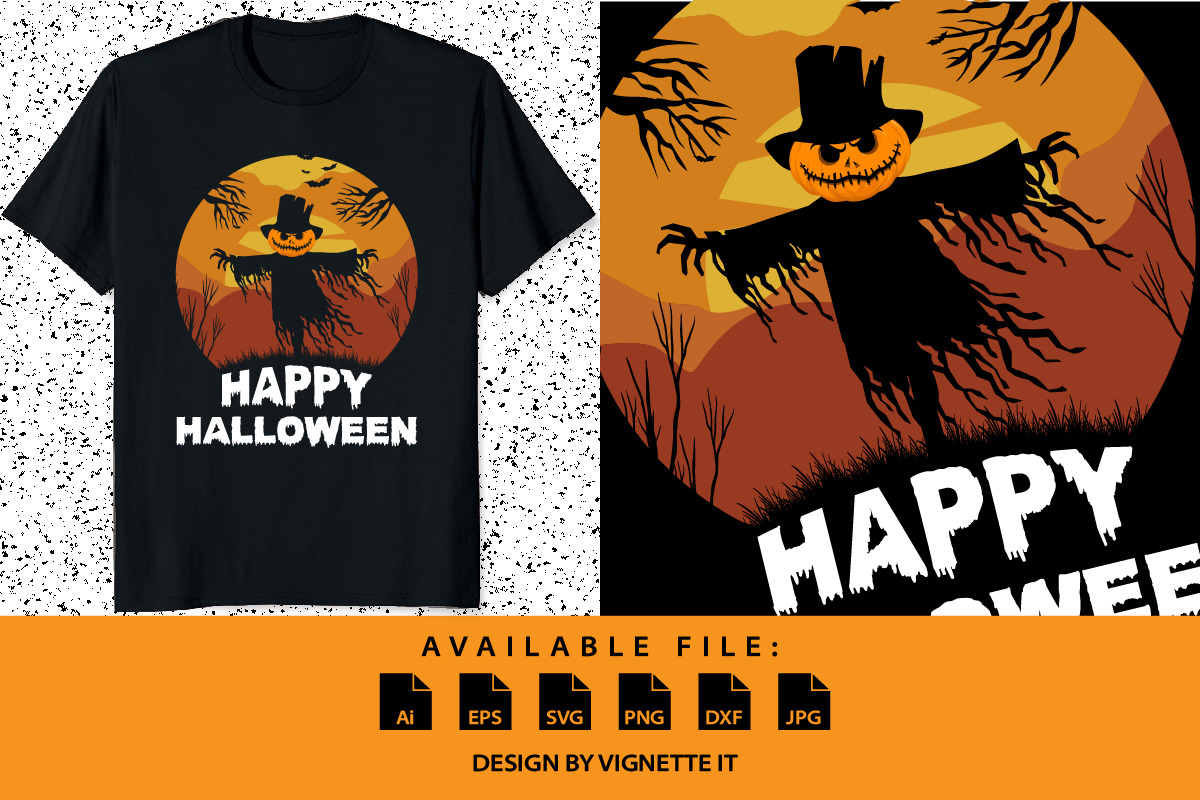 Happy Halloween scarecrow bat tree, an Animal Illustration by Vignette.IT (Photo 1 of 3)