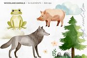 Woodland Animals. Watercolor Clipart, an Illustration by Hanna's ArtLab (Thumbnail 3 of 4)