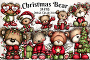 Christmas Teddy Bear Clipart, an Illustration by Dream Creation (Thumbnail 1 of 7)