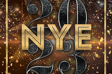 Happy New Year 2023 NYE Black-Gold