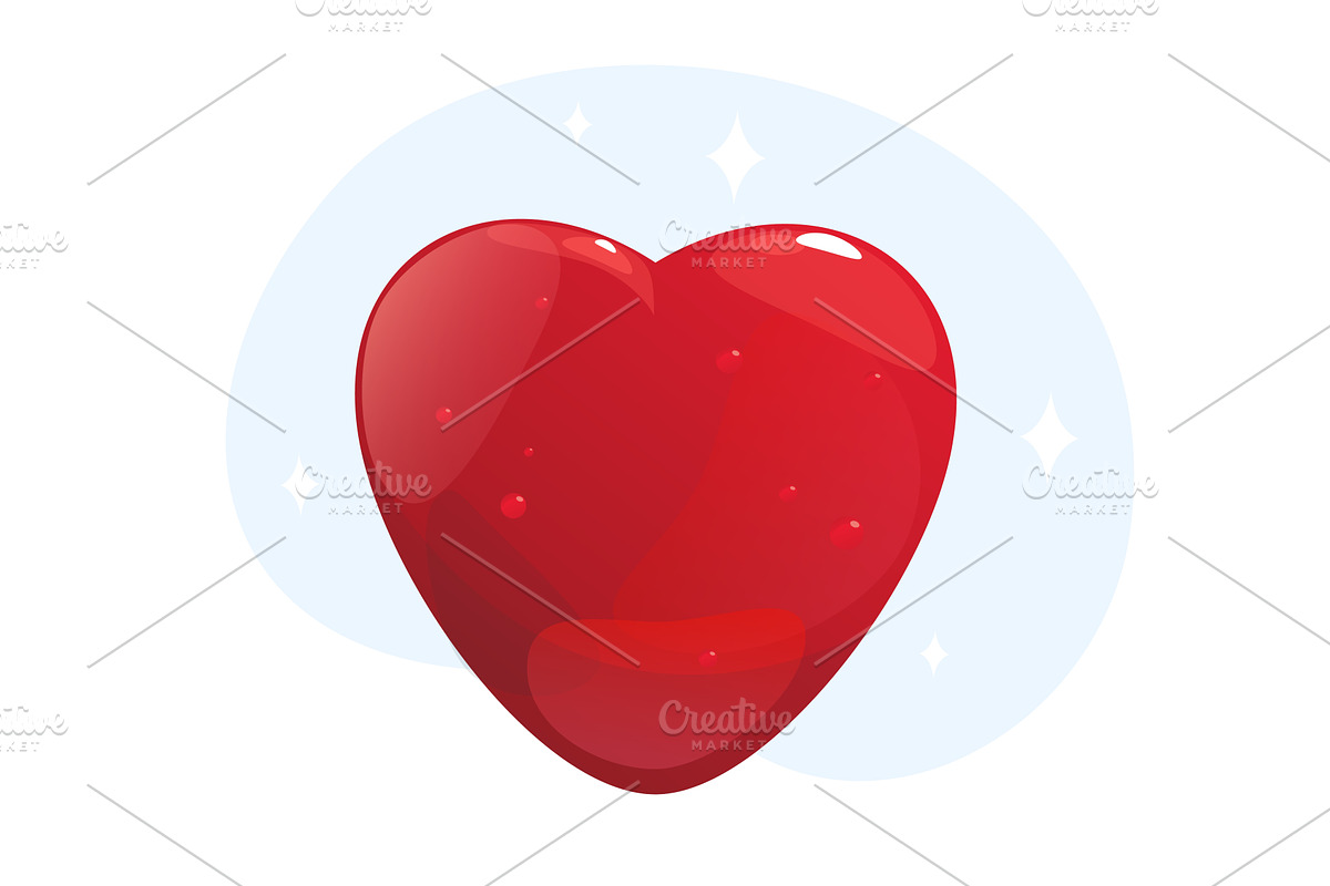 Big red heart made of gummy, a Food Illustration by Vectorbuum