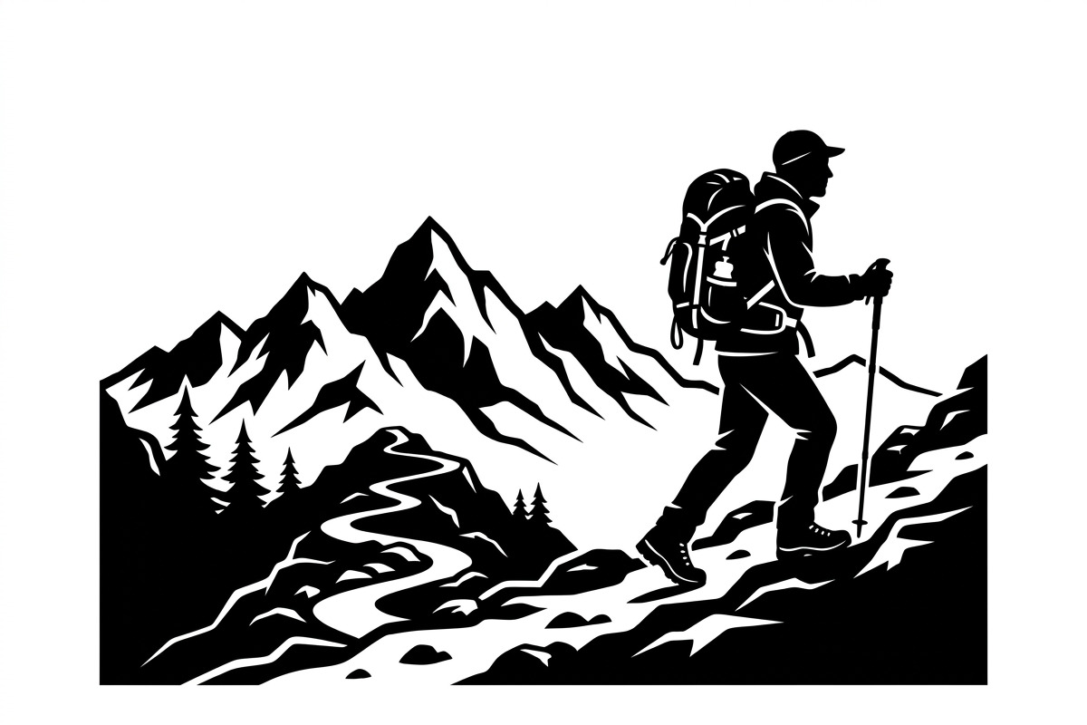 50 Hiking Silhouette Bundle, a Person Illustration by Amazin_art (Photo 14 of 14)