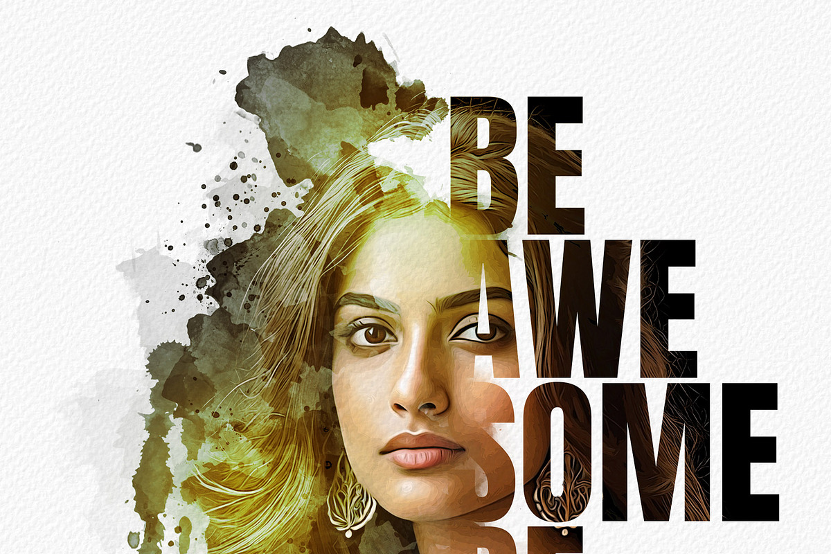 Typography portrait effect template, an Action Add-On by Photoshop Action (Photo 14 of 16)