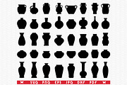 SVG Flower Vases, Black Silhouettes, an Object Graphic by DesignStudioRM (Thumbnail 3 of 3)