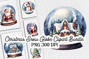 Christmas Snow Globe Clipart Bundle, an Illustration by Moon Studio (Thumbnail 1 of 11)