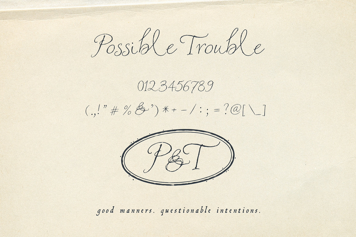 Possible Trouble: Textured Script, a Script Font by Mneme (Photo 7 of 8)