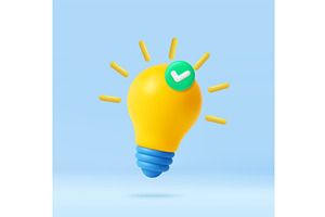 3d Creative idea concept with check, an Object Illustration by ModVector