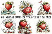 Whimsical Summer Strawberry Clipart, an Illustration by OK Design (Thumbnail 2 of 6)