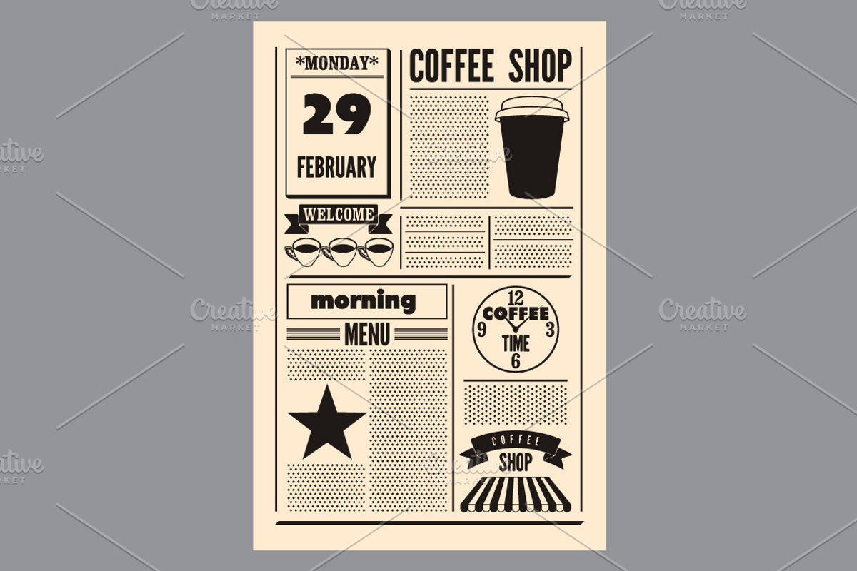 Coffee To Go vector poster set., a Food Illustration by PoPaShop (Photo 8 of 13)