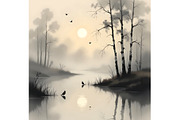 Peaceful Pond, a Decorative Illustration by Sharon Schwalbe (Thumbnail 5 of 6)