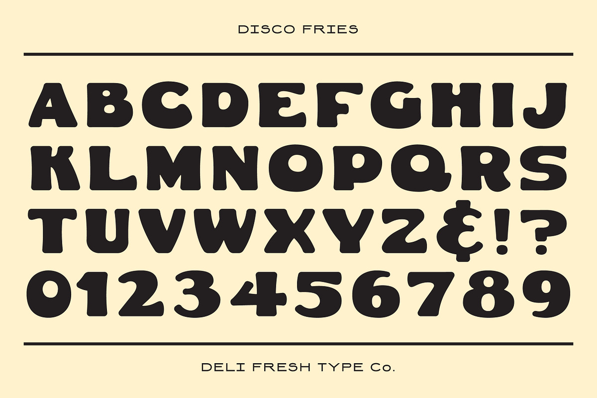 Disco Fries: A Retro Poster Font, a Sans Serif Font by DeliFreshTypeCo. (Photo 2 of 5)