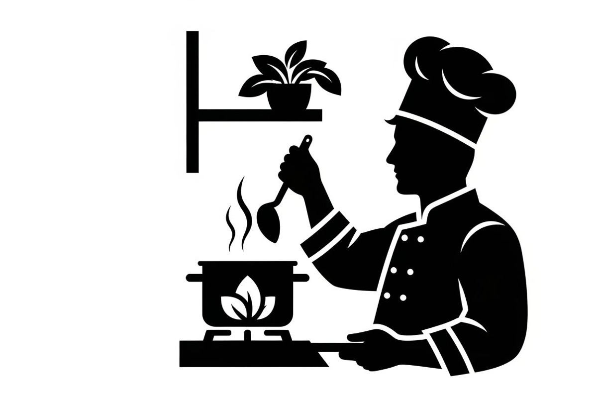 High-quality chef cooking silhouette, an Illustration by Amazin_art (Photo 7 of 31)
