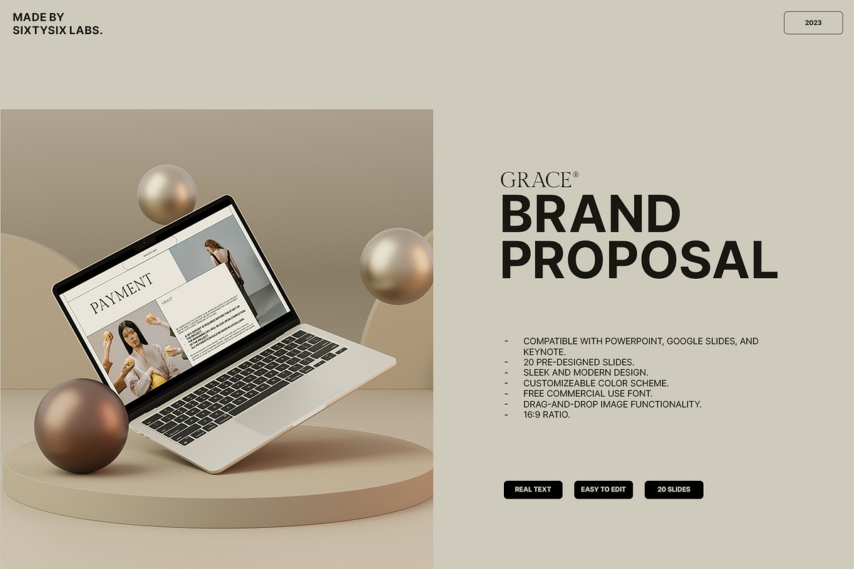 Grace Brand Proposal - Google Slide, a Presentation Template by Sixtemp (Photo 2 of 7)