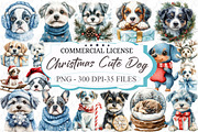Christmas Cute Dog Sublimation Clipa, an Illustration by designcity5 (Thumbnail 1 of 5)
