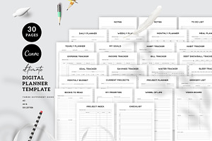 Canva Digital Planner Template, a Stationery Template by Amit Debnath