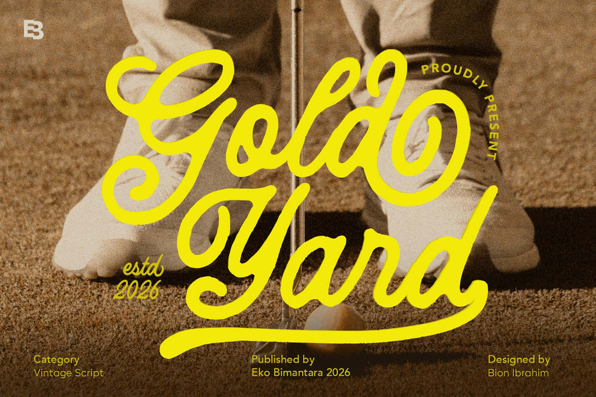 Gold Yard; Vintage Script, a Script Font by Eko Bimantara (Photo 1 of 10)