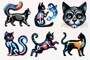 Skeleton Black Cat Clipart PNG, an Illustration by Dream Creation (Thumbnail 2 of 6)