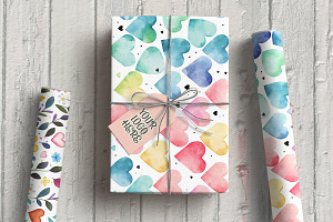 Gift Paper Roll Mockup Pattern Showc