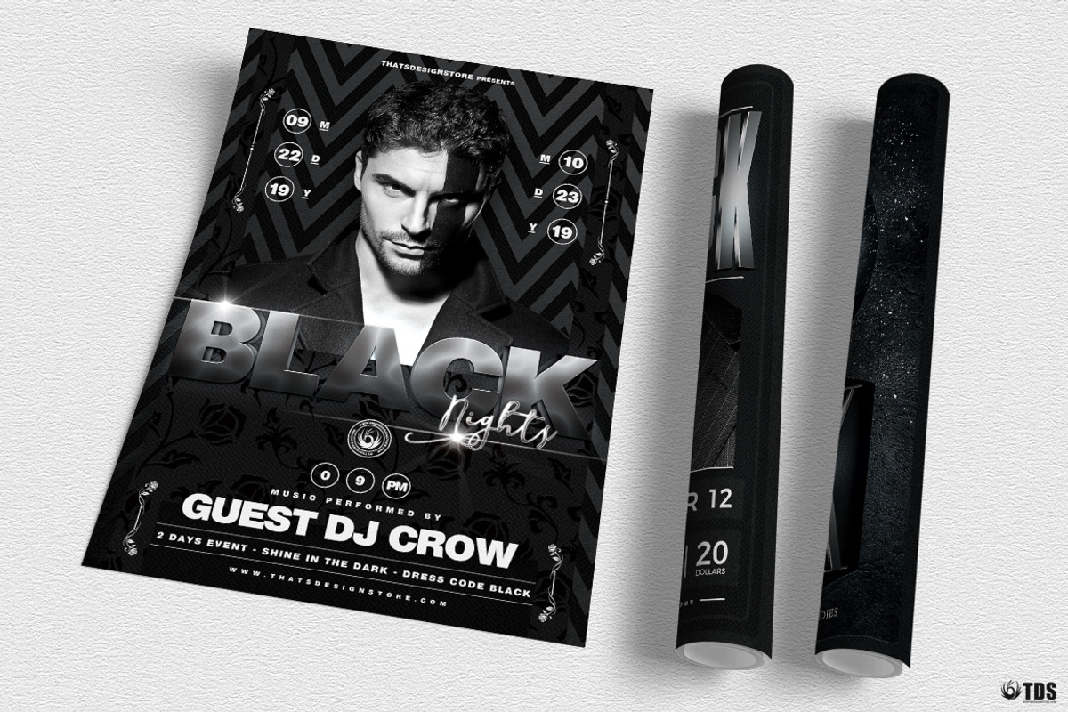 Black Party Flyer PSD Design Template