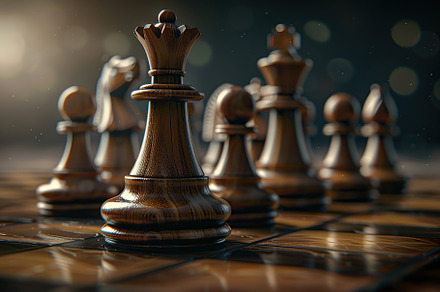 Chess pieces on chessboard on dark background, a Sports & Recreation Photo by AlyaAnd