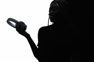 Music energy audio technology woman headphones, a Person Photo by Photo Drive Studio