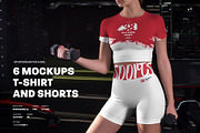 6 Sports Top and Shorts Mockups, a Shirt Mockup by Grow Design Craft Studio (Thumbnail 1 of 8)