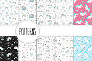 Cute unicorns patterns collection., a Pattern Graphic by Irene_Boiko_ART (Thumbnail 1 of 22)