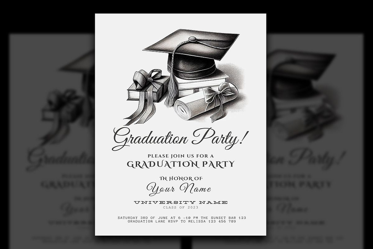 Graduation Invitation Template, a Templates & Theme by iloveTemplate (Photo 2 of 3)