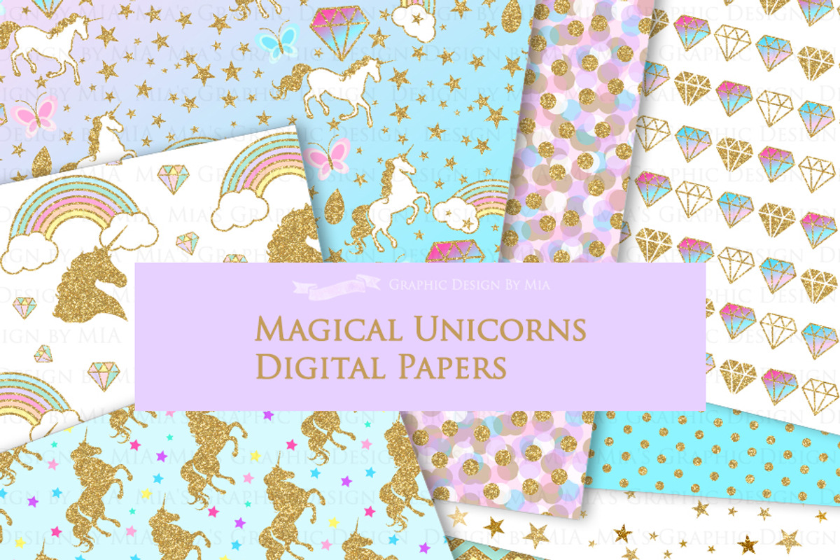 Magical Unicorns, Einhorn, Gold, an Illustration by Mia's Graphic Design (Photo 10 of 11)