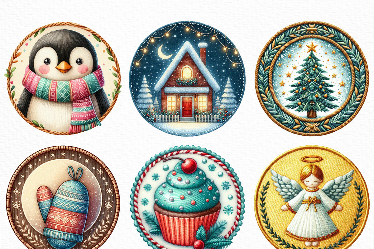 Embroidered Christmas Sublimation, an Illustration by Craft Nest (Photo 2 of 6)