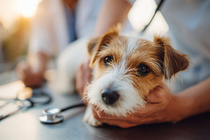 Puppy examination at veterinary clinic, an Animal Photo by AlyaAnd