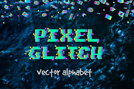 PIXEL GLITCH vector alphabet