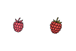 Colorful hand-drawn raspberries on a, a Food & Drink Photo by ZinetroN