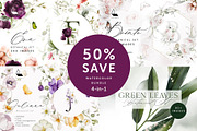 4-in-1 Watercolor Floral Bundle 02, an Illustration by Karma (Thumbnail 1 of 34)