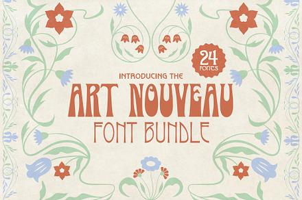 Art Nouveau Font Bundle – 24 Fonts!, a Serif Font by HipFonts