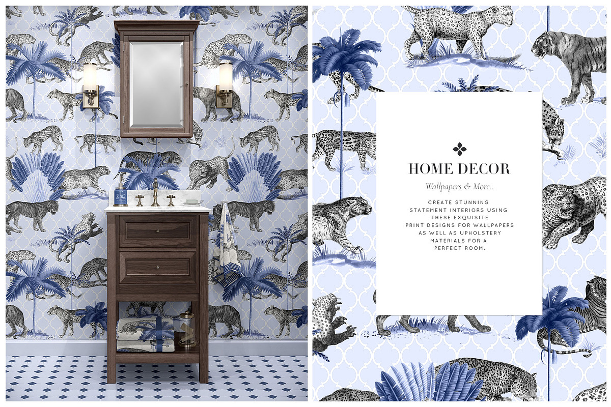 Indigo Safari Luxury Print Designs, a Pattern Graphic by TSTUDIO (Photo 10 of 11)