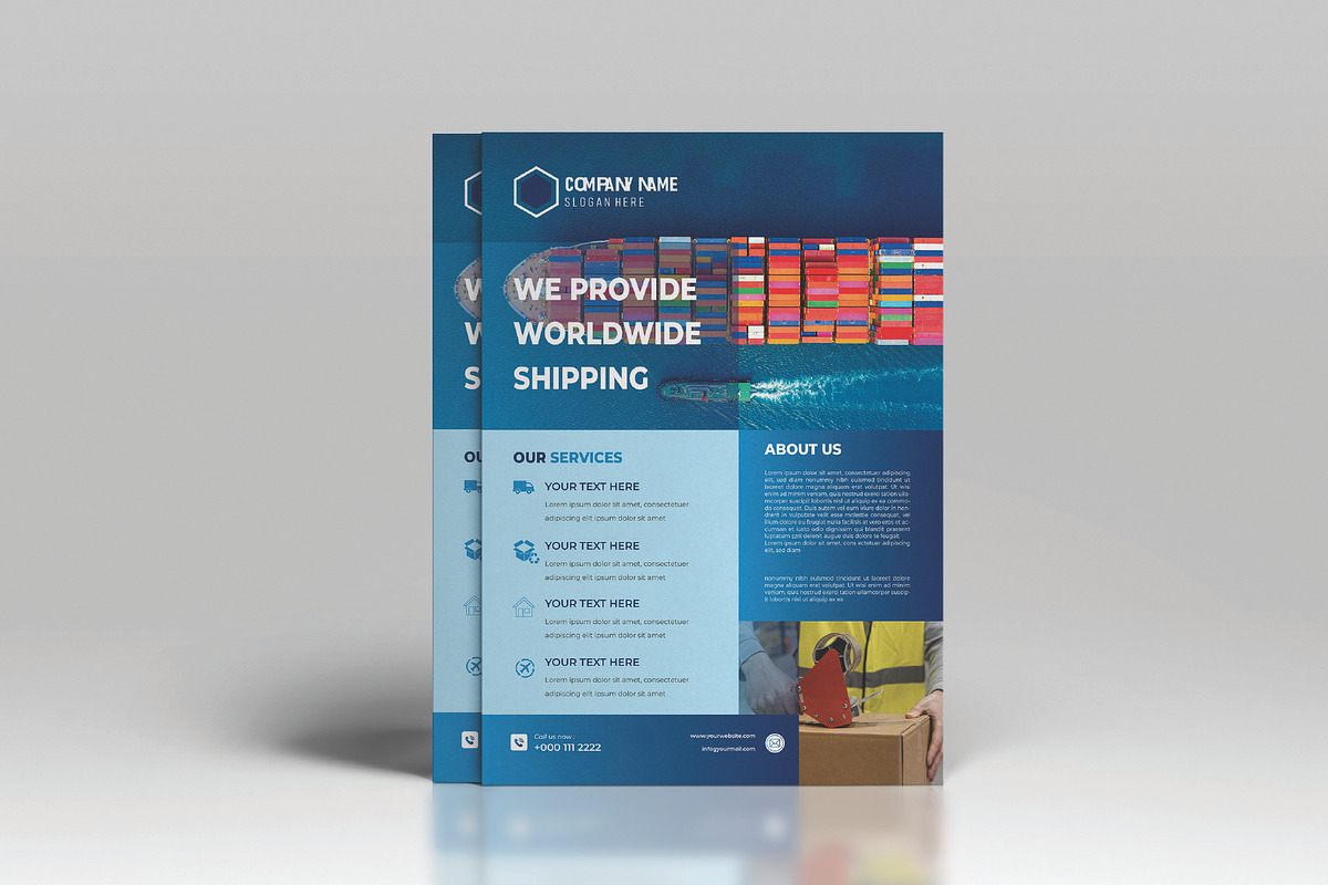 Sale logistics flyer design template, a Flyer Template by Workhu (Photo 2 of 4)