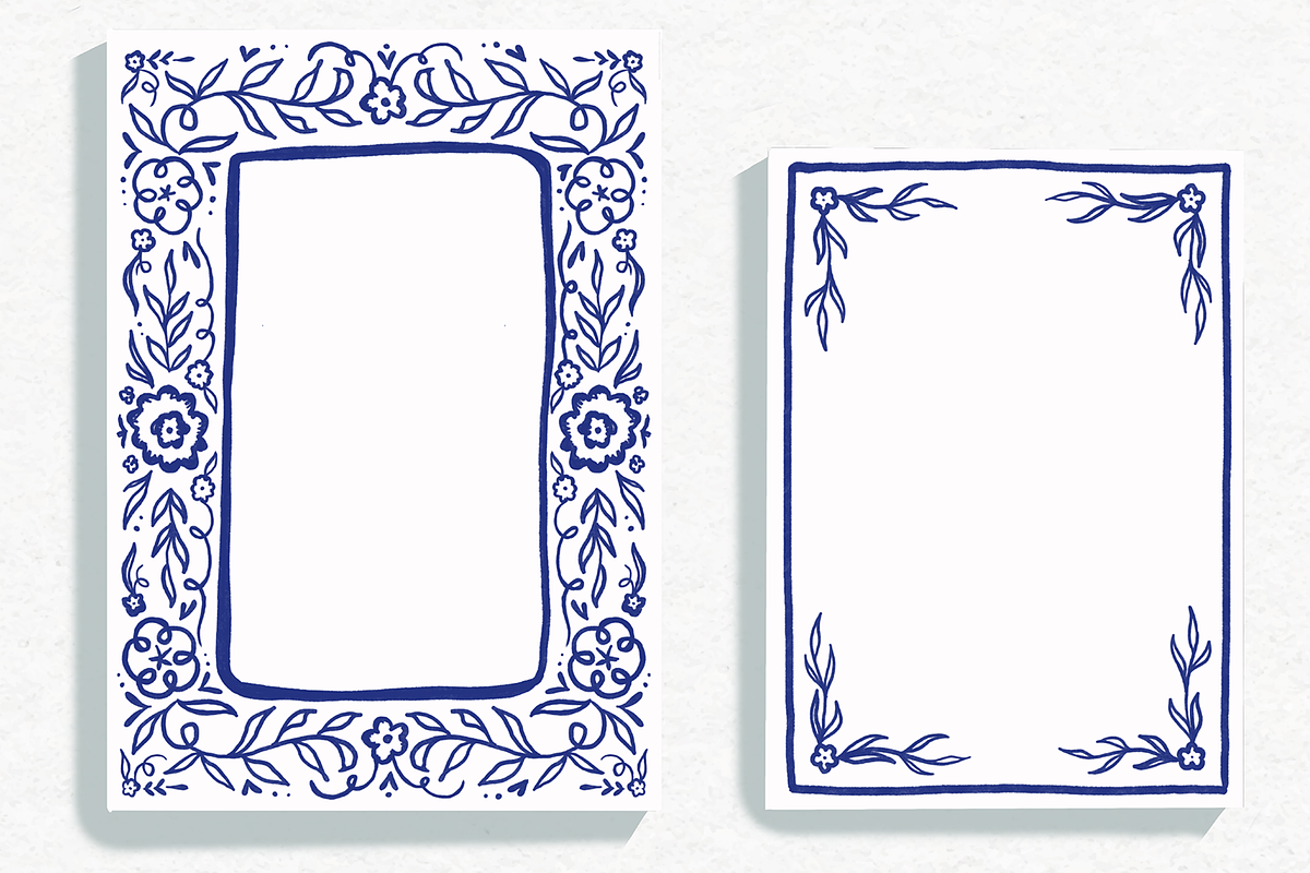 Blue Floral Frame Wedding Clipart, an Illustration by Jordyn Grace Design (Photo 1 of 2)