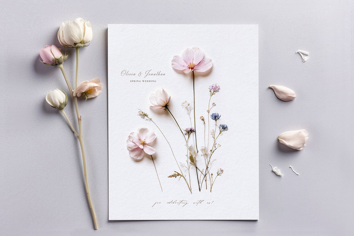 Pretty Wildflowers I Pressed Flowers, a Background Graphic by by creative paper (Photo 3 of 14)