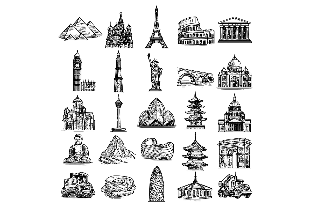 Famous World Landmarks, an Object Graphic by RT Studio
